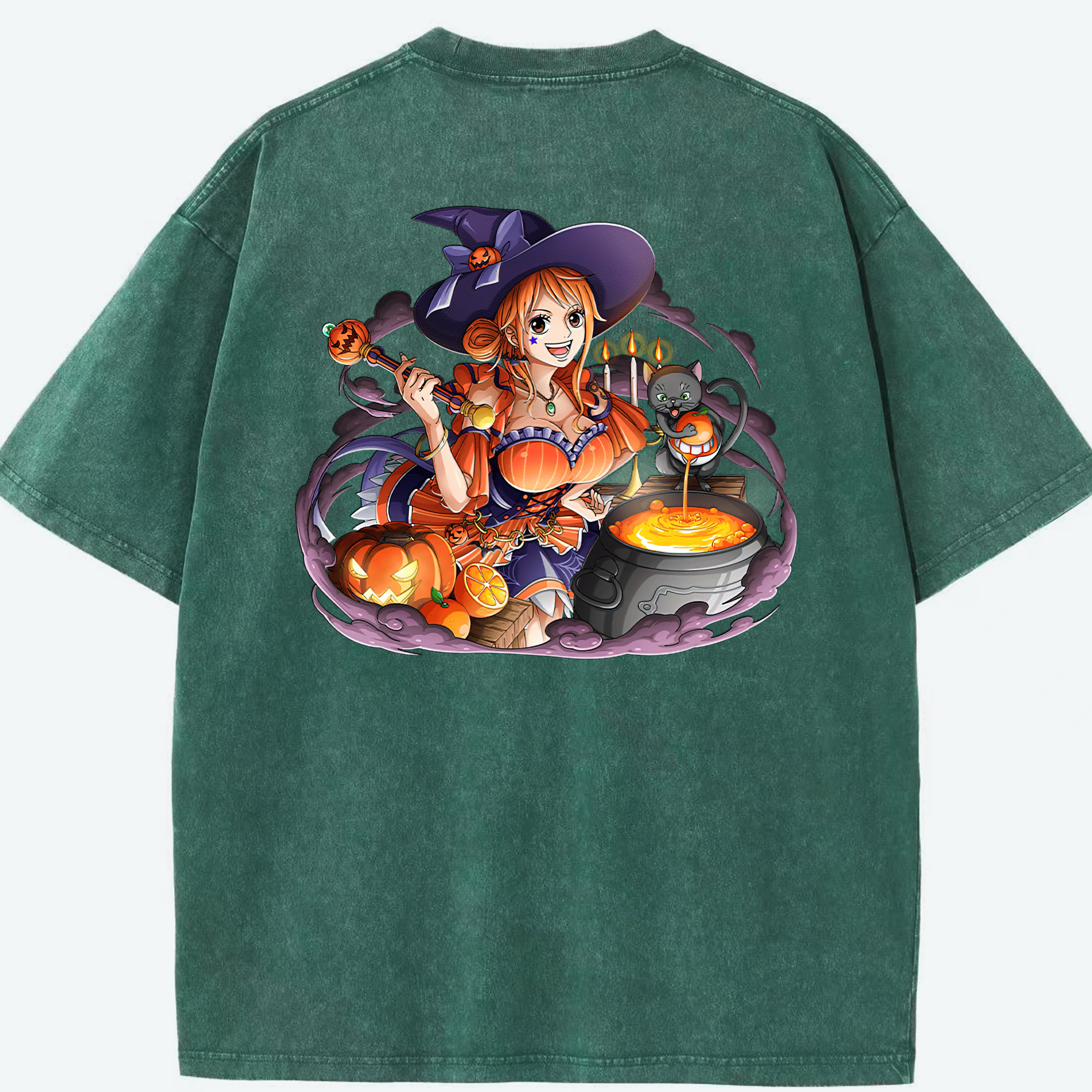 ワンピース ナミ ONE PIECE Nami 綿100% ヴィンテージ風 半袖Tシャツ（背面プリント）